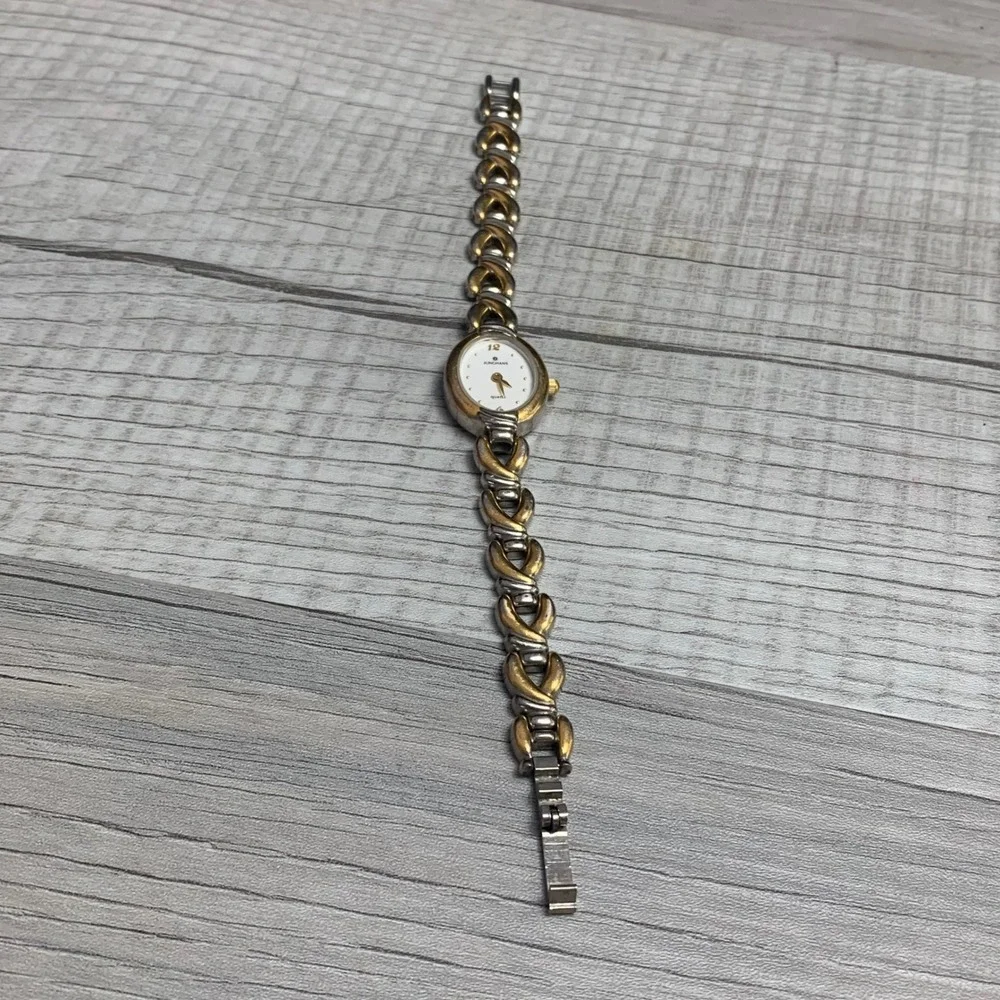 Junghans Womens Two Tone Quartz Oval Face Link Bracelet Watch 47/0875